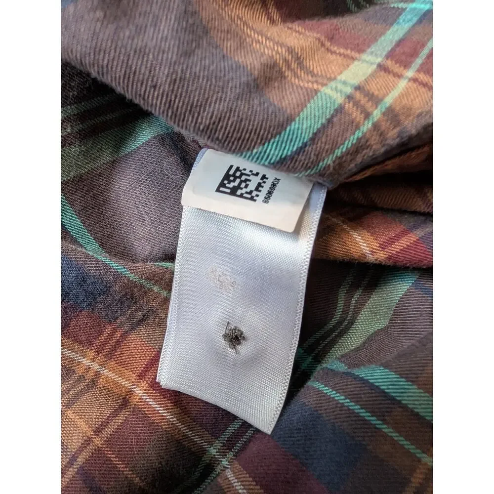 The North Face men's Short sleeve, button down shirt, size Large, Brown Plaid